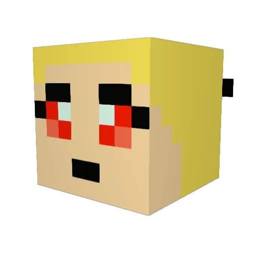 ScarletFairy Minecraft avatar head, 3D render