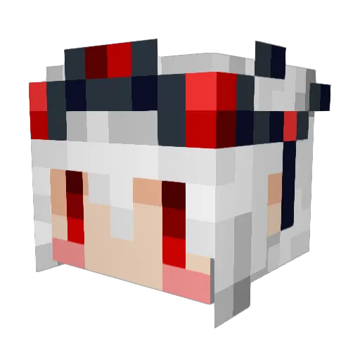ScarletHasu Minecraft avatar head, 3D render
