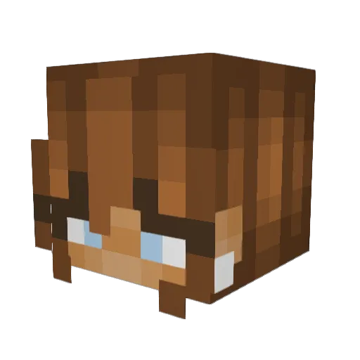 ScarletNutella Minecraft avatar head, 3D render