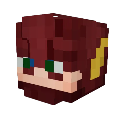 ScarletRacer Minecraft avatar head, 3D render