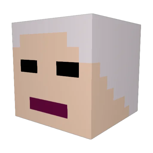 ScarletSquid Minecraft avatar head, 3D render