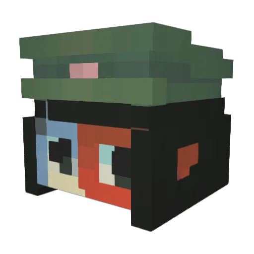 ScarletSynopsis Minecraft avatar head, 3D render