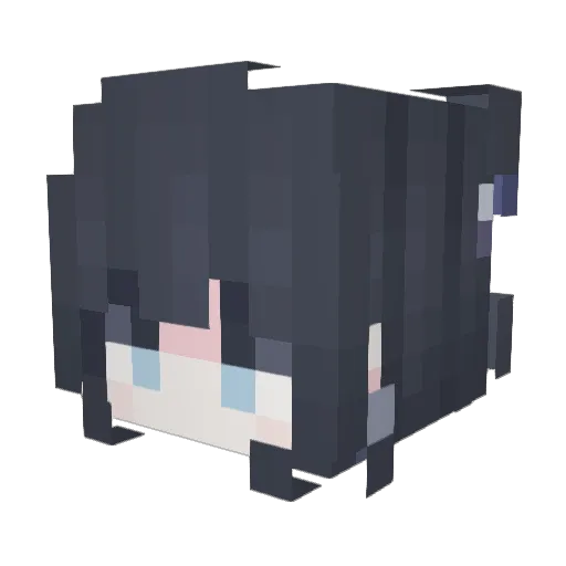 Scarlet_El Minecraft avatar head, 3D render