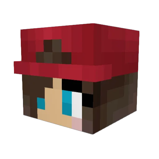 Scarletfrost Minecraft avatar head, 3D render