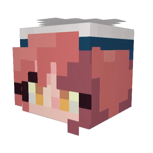 Scarlethanol Minecraft avatar head, 3D render