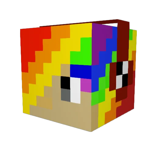 Scarletina Minecraft avatar head, 3D render