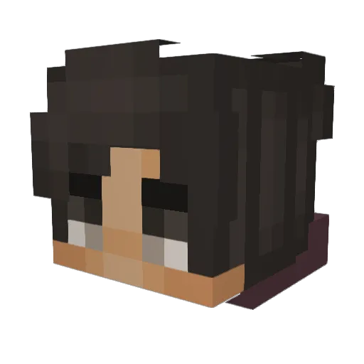 Scarletlace Minecraft avatar head, 3D render