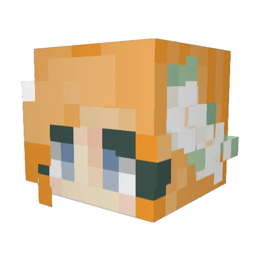 Scarlett3 Minecraft avatar head, 3D render