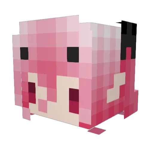 ScarlettAkane Minecraft avatar head, 3D render