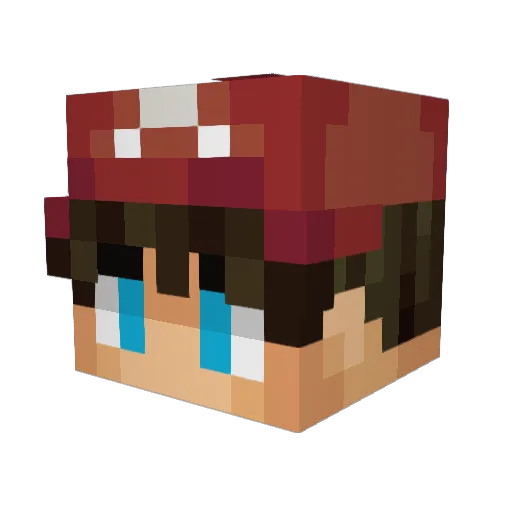 ScarlettLuci Minecraft avatar head, 3D render