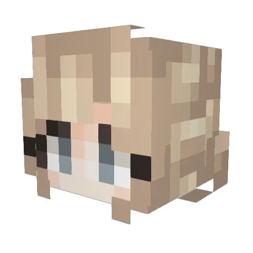 ScarlettSage Minecraft avatar head, 3D render