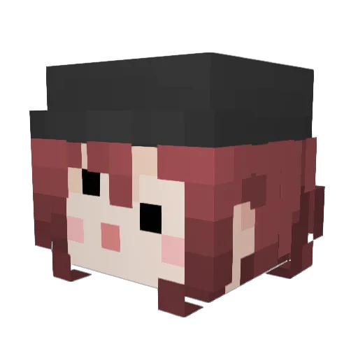 ScarlettSam Minecraft avatar head, 3D render