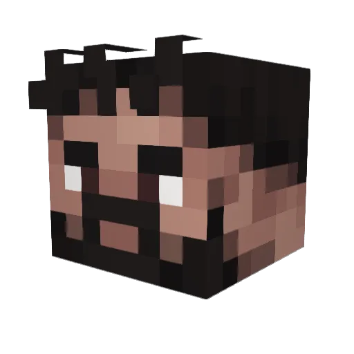 Scarllam Minecraft avatar head, 3D render