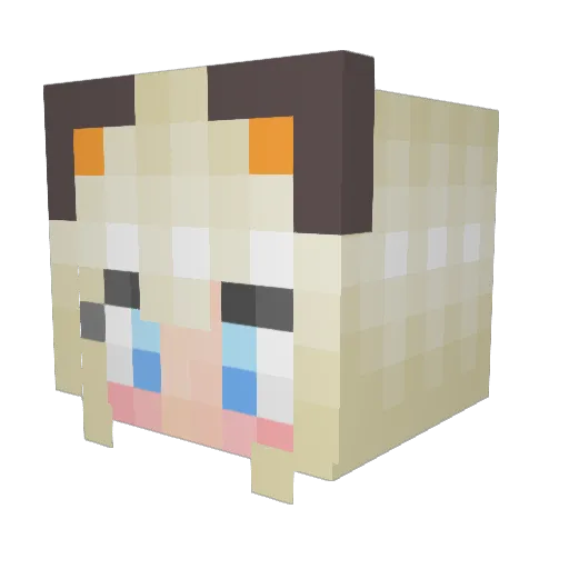 Scarose Minecraft avatar head, 3D render