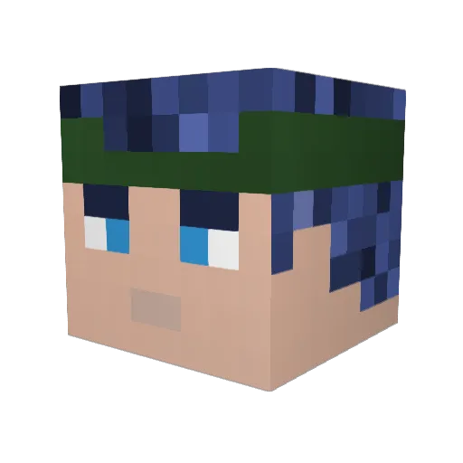Scarredman Minecraft avatar head, 3D render