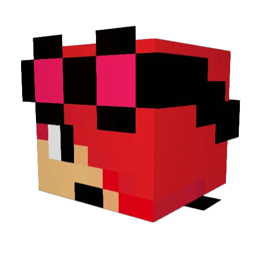 Scarrlett Minecraft avatar head, 3D render