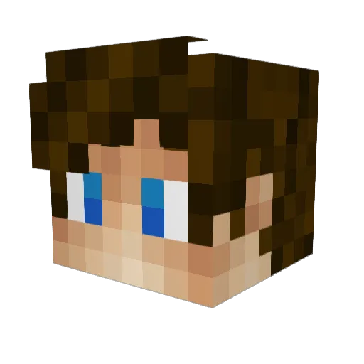 Scarux Minecraft avatar head, 3D render