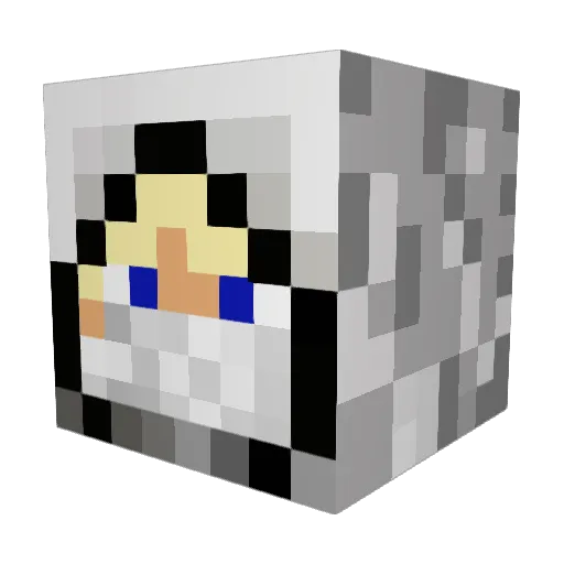 Scary__ Minecraft avatar head, 3D render