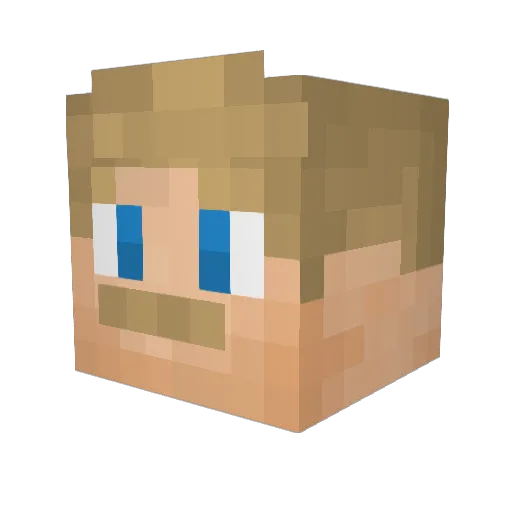 Scarybd Minecraft avatar head, 3D render