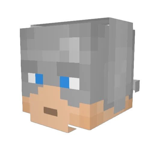 Scaryka Minecraft avatar head, 3D render