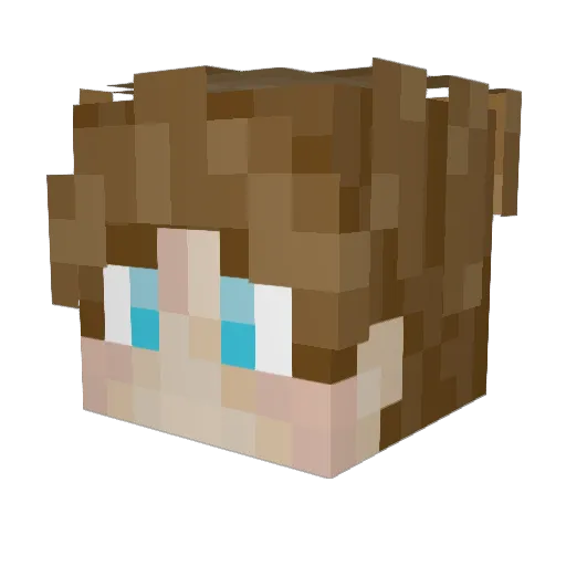 Sce0 Minecraft avatar head, 3D render
