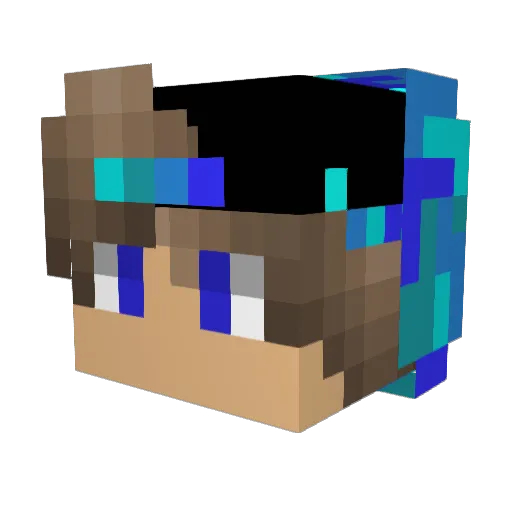 Sceptil07 Minecraft avatar head, 3D render