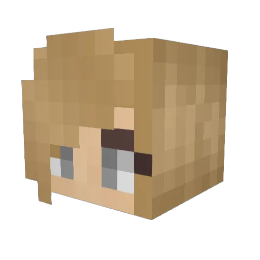 Schabe Minecraft avatar head, 3D render