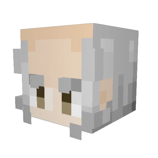 Schabowski Minecraft avatar head, 3D render