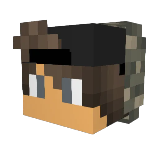 Schakop Minecraft avatar head, 3D render