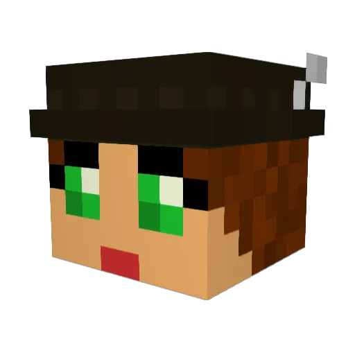 Scheani Minecraft avatar head, 3D render