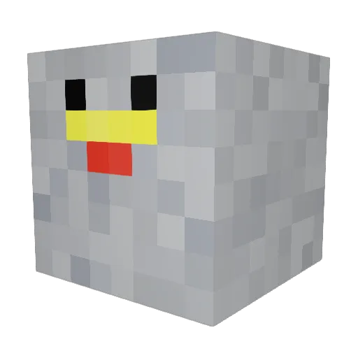 Schepf Minecraft avatar head, 3D render