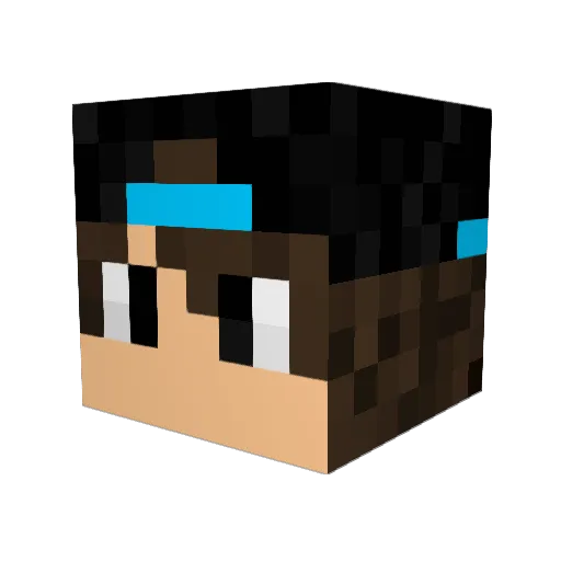 SchiDom Minecraft avatar head, 3D render