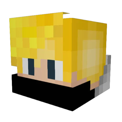 SchijtVlek Minecraft avatar head, 3D render