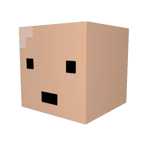 Schimpfie Minecraft avatar head, 3D render