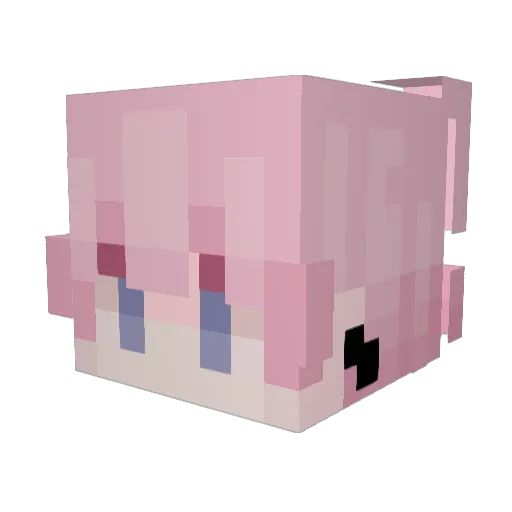 SchizoPinqk Minecraft avatar head, 3D render