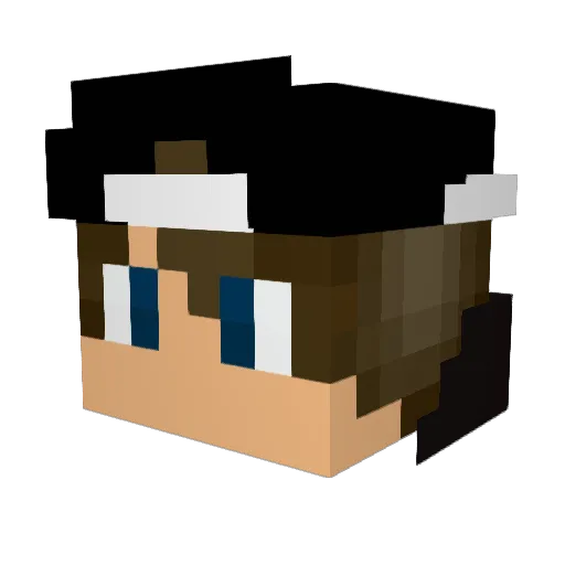 Schkobi Minecraft avatar head, 3D render