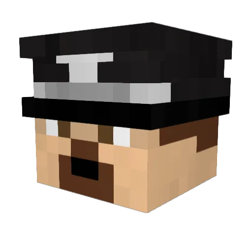 Schlachten Minecraft avatar head, 3D render