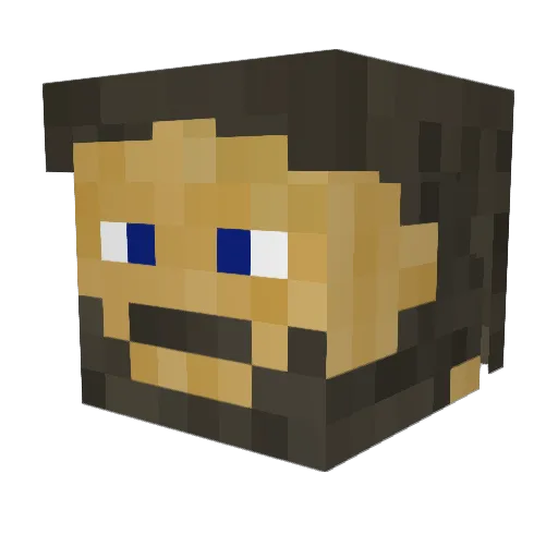 Schlimok Minecraft avatar head, 3D render