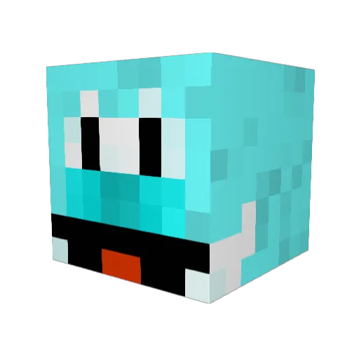 Schlonstl Minecraft avatar head, 3D render