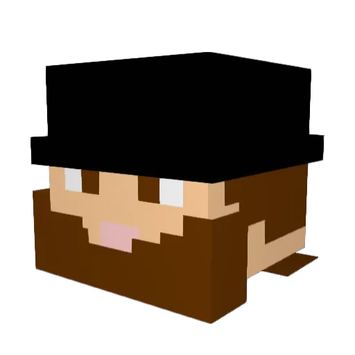 Schlumpe Minecraft avatar head, 3D render