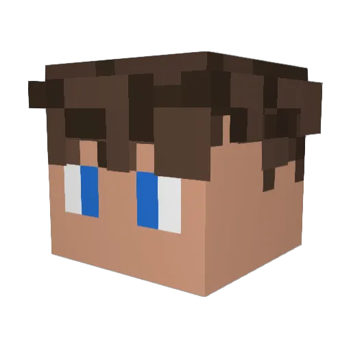 Schlumpferich Minecraft avatar head, 3D render