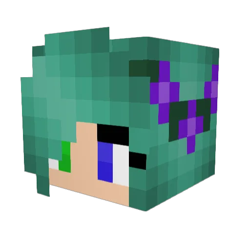 Schlumpffinchen Minecraft avatar head, 3D render