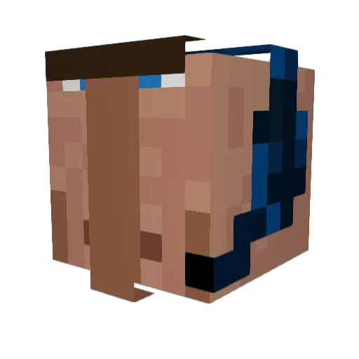 Schmaki Minecraft avatar head, 3D render