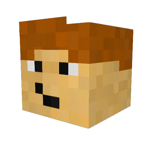 Schmalziii Minecraft avatar head, 3D render