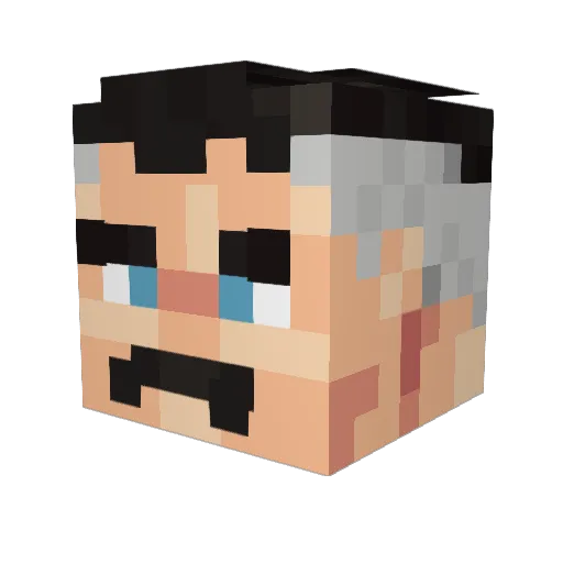 Schmepy Minecraft avatar head, 3D render