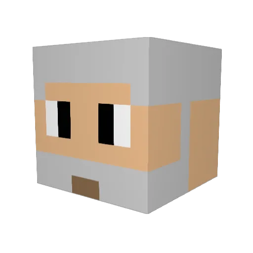 Schmierknecht Minecraft avatar head, 3D render