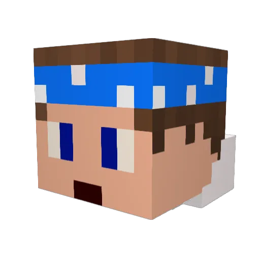 Schmilo Minecraft avatar head, 3D render