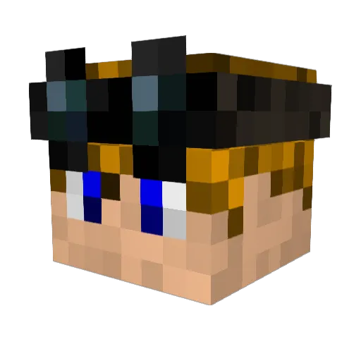 Schmiste Minecraft avatar head, 3D render