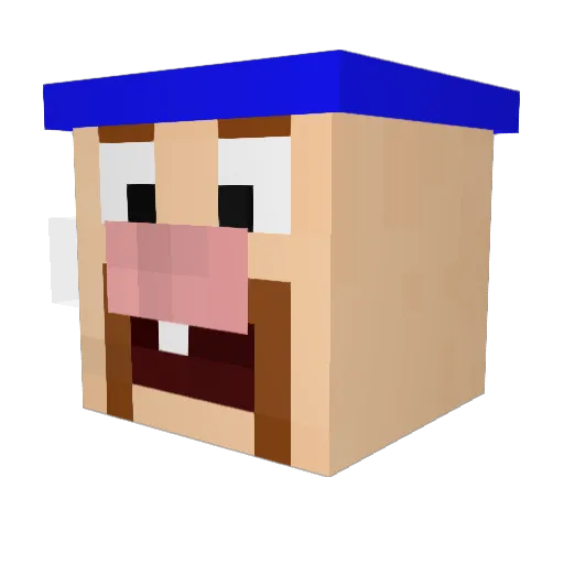 Schmusebaer Minecraft avatar head, 3D render