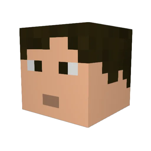 Schnaggels Minecraft avatar head, 3D render
